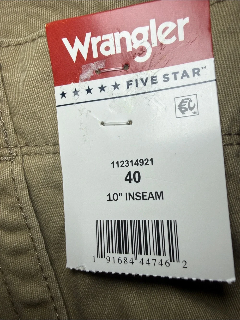 NEW! Wrangler Men's 40x10 Cargo Shorts Stretch Relaxed Fit Khaki